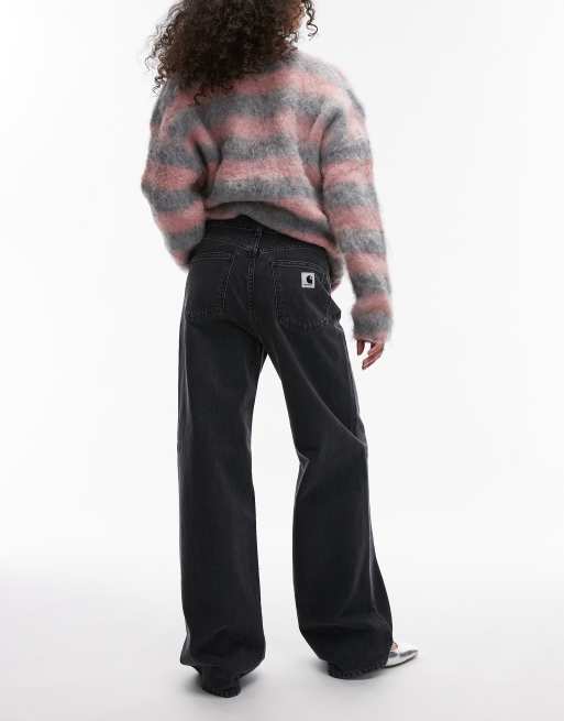 Carhartt WIP Jane wide leg denim jeans in black, 3 of 5