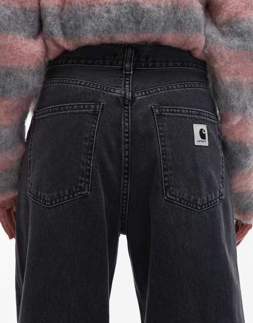 Carhartt WIP Jane wide leg denim jeans in black, 4 of 5