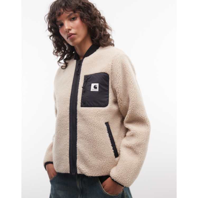 Carhartt WIP Janet borg zip through liner jacket in cream | ASOS