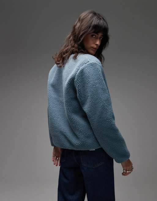 Carhartt WIP - Janet - Dun borg jack in blauw, 3 van 4