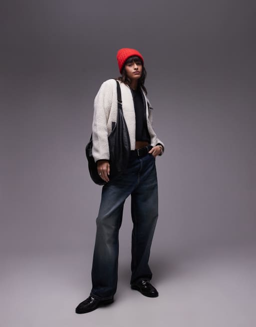 Carhartt WIP - Janet - Giacca in pile borg beige con zip, 2 di 4
