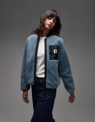 Carhartt WIP - Janet - Leichte Teddyfell-Jacke in Blau