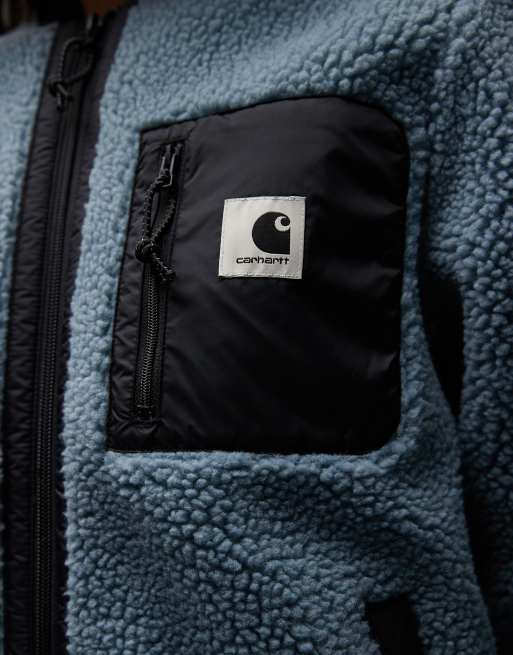 Carhartt WIP janet liner borg jacket in blue, 4 of 4