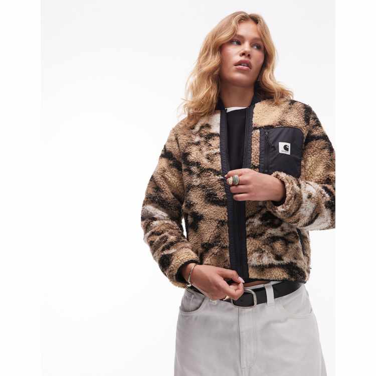 Carhartt WIP janet liner borg jacket in wild dog camo | ASOS