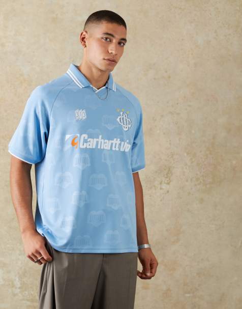Carhartt WIP football t-shirt in light blue