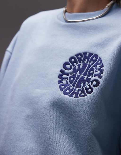 Carhartt WIP – Jazzy – Jasnoniebieska bluza z sercem z logo , 2 z 4