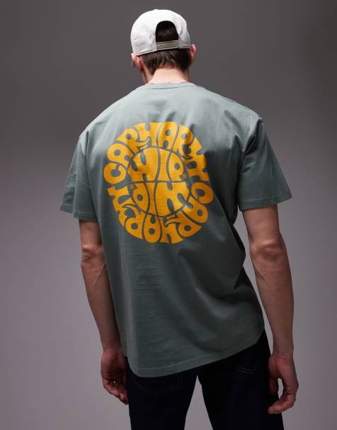 Carhartt WIP jazzy logo back print t-shirt in sage green - view 1