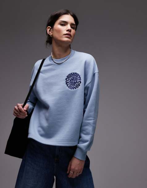 Carhartt WIP - Jazzy - Lyseblå sweatshirt med hjertelogo - view 1