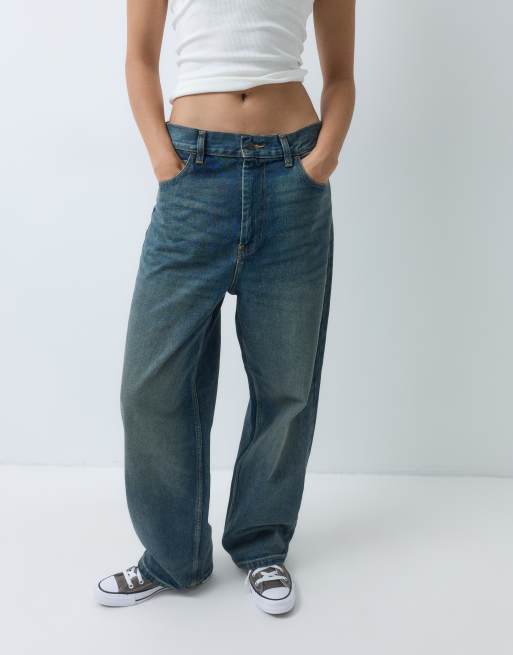 Carhartt WIP Jean Brandon baggy ample coupe droite bleu délavé stonewash, 2 de 5