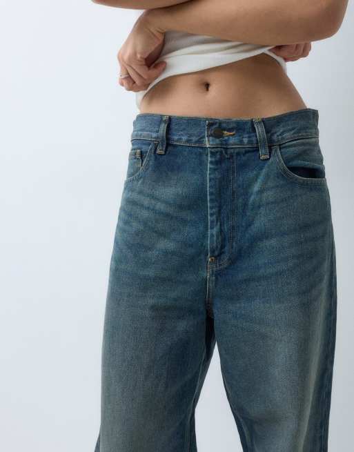 Carhartt WIP Jean Brandon baggy ample coupe droite bleu délavé stonewash, 3 de 5