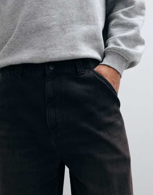 Carhartt WIP jean coupe droite ample OG Single Knee délavé noir sale, 4 de 5