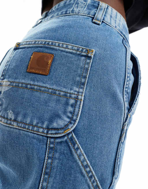 Carhartt WIP - Jean décontracté droit à imprimé style tampon - Délavé, 3 de 5