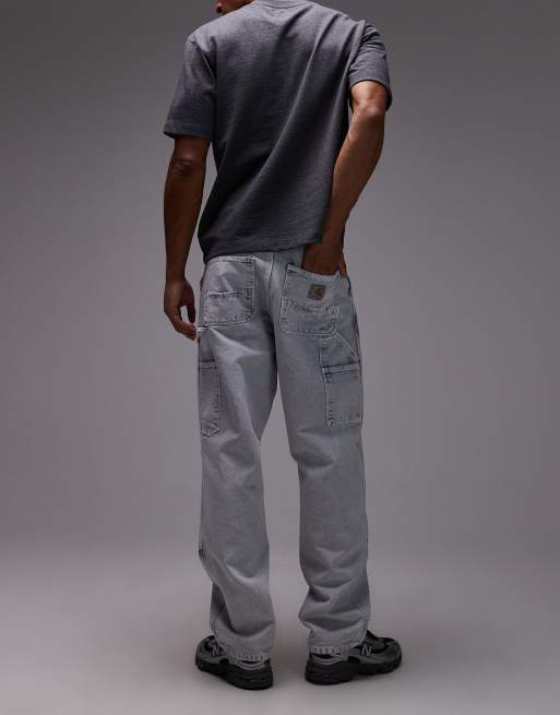 Carhartt WIP - Jean droit décontracté avec renfort aux genoux - Gris, 2 de 5