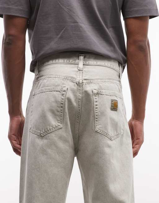 Carhartt WIP jean Landon coupe ample fuselée délavage chalk, 4 de 5
