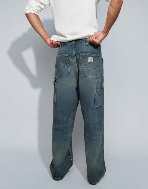 Carhartt WIP jean Oakland coupe droite ample délavé bleu pierre foncée, 3 de 5
