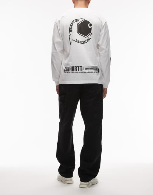 Carhartt WIP - Jeans dritti neri lavaggio stone wash, 2 di 5