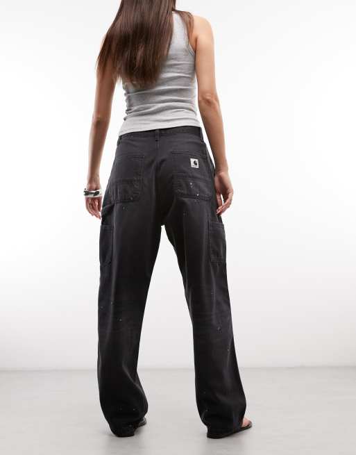 Carhartt WIP jeans loose fit OG Single Knee con effetto macchie di vernice lavaggio nero, 2 di 5