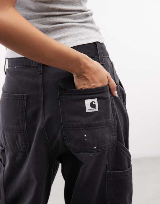 Carhartt WIP jeans loose fit OG Single Knee con effetto macchie di vernice lavaggio nero, 5 di 5