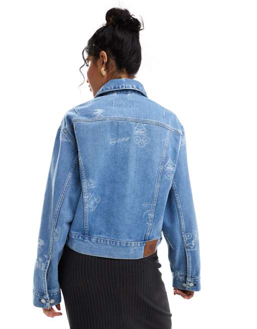 Carhartt WIP – Jeansjacke in Blau mit Stempeldruck, 4 von 4