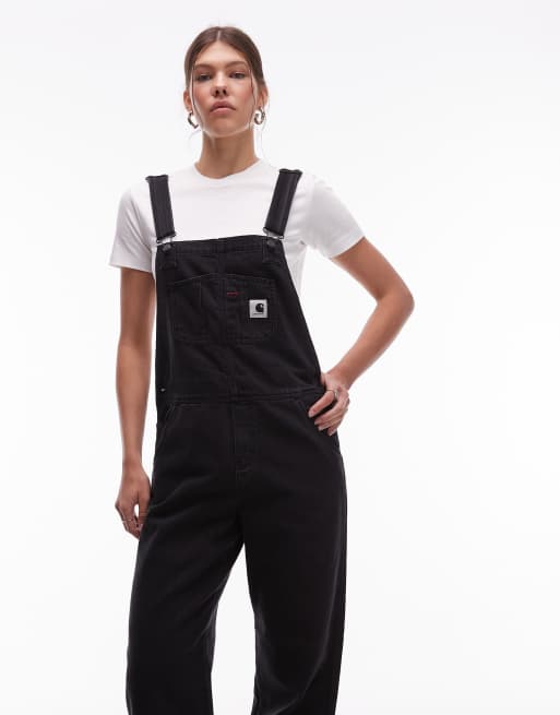 Carhartt WIP – Jeanslatzhose in verwaschenem Schwarz, 3 von 4