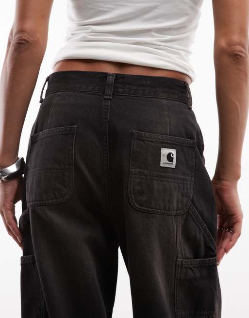 Carhartt WIP - Jens - Jean ample style charpentier effet usé - Tabac noir délavé, 4 de 5