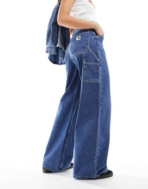Carhartt WIP - Jens - Jeans met hoge taille, losse pasvorm en stone wash in blauw