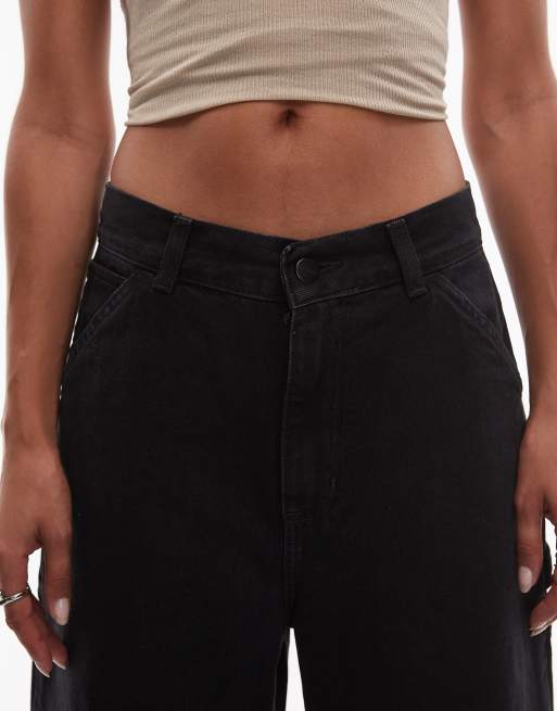 Carhartt WIP - Jens - Sorte jeans i denim med vide ben, 4 af 5