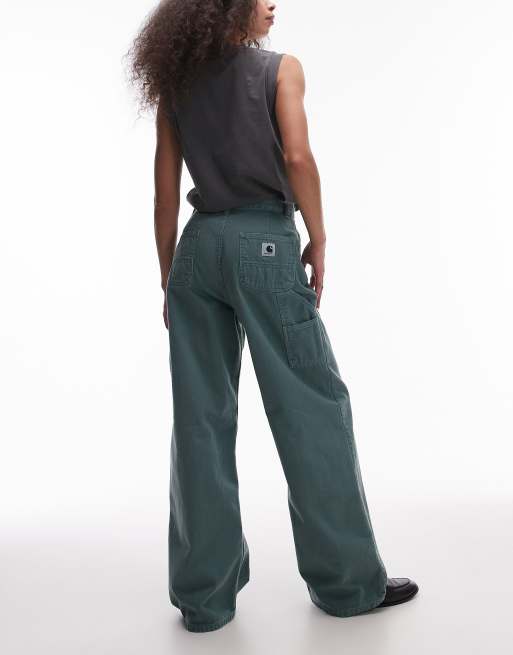 Carhartt WIP Jens wide fit jeans in green, 2 of 5