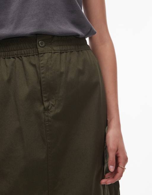 Carhartt WIP jet cargo skirt in khaki, 4 of 5