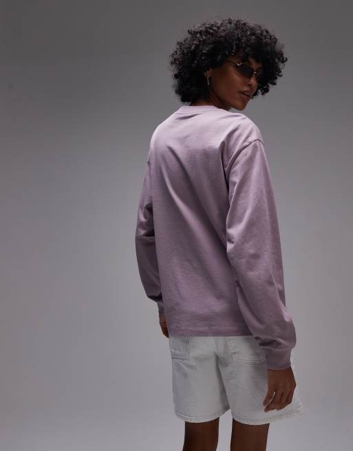 Carhartt WIP - Jubilee - Maglietta a maniche lunghe rosa con stampa e tasca, 3 di 4