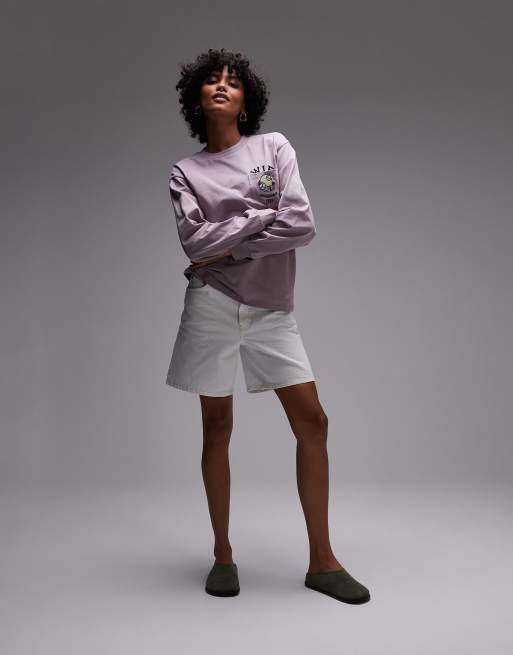 Carhartt WIP - Jubilee - Maglietta a maniche lunghe rosa con stampa e tasca, 4 di 4