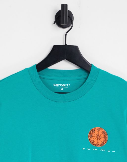 Carhartt WIP juice backprint T-shirt in green, 2 of 4