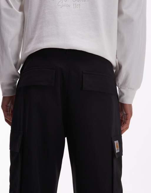 Carhartt WIP kade technical cargo trousers in black, 4 of 5