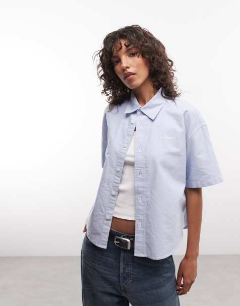 Carhartt WIP - Kaia - Camicia a maniche corte blu candeggina - view 1