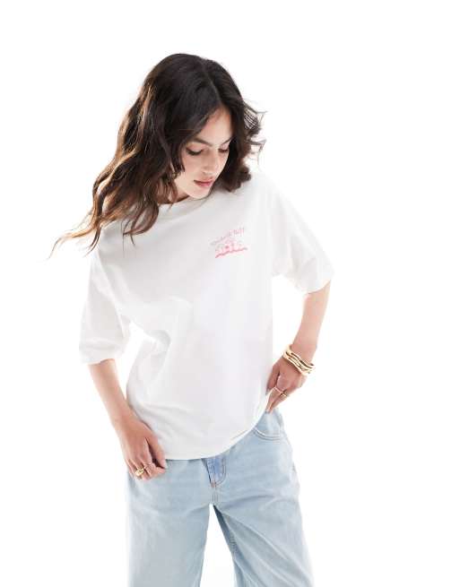 Carhartt WIP – Kainosho – Biały T-shirt o pudełkowym kroju z grafiką
