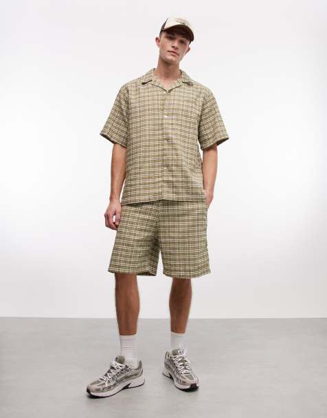 Carhartt WIP kander shorts co-ord in green check - view 1