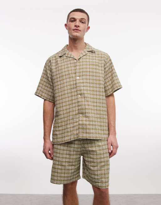 Carhartt WIP Kander shirt and shorts set in green check, 2 of 3