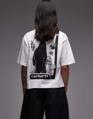 Carhartt WIP - Kastiges T-Shirt in Weiß mit Archiv-Rückenprint