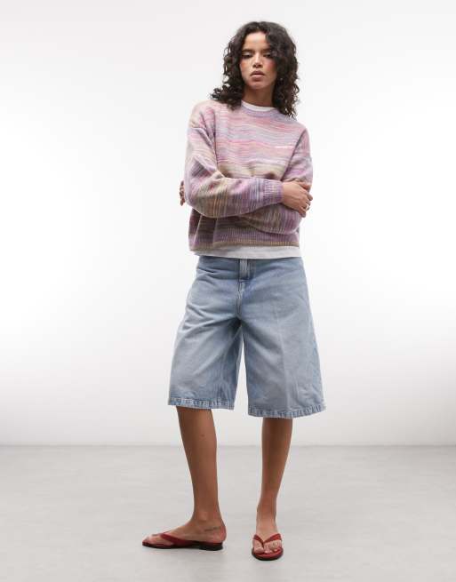 Carhartt WIP keenan knitted jumper in purple space dye, 2 of 4