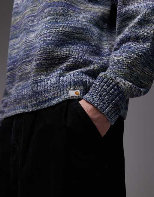 Carhartt WIP – Keenan – Niebiesko-szary sweter z cieniowanym efektem, 5 z 5