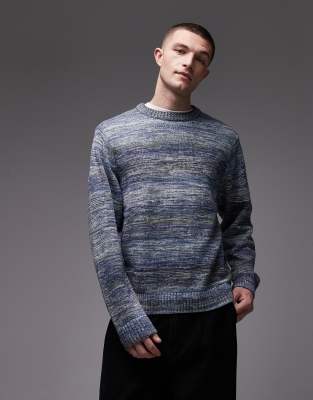 Carhartt WIP - Keenan - Pull en maille teinte par section - Bleu/gris