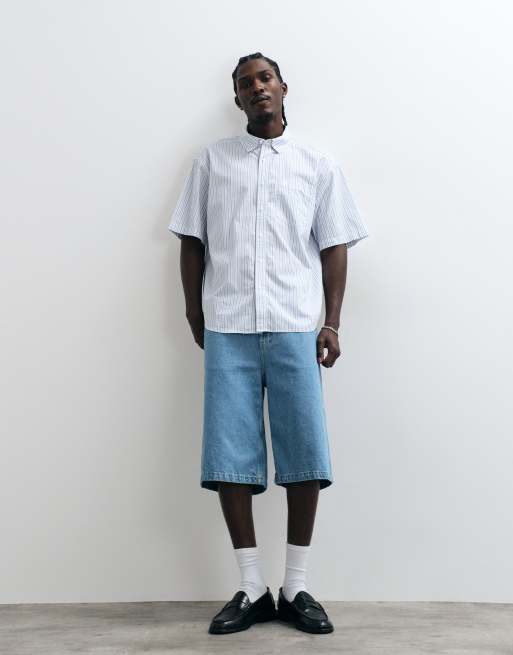 Carhartt WIP Keene kurzärmliges gestreiftes Hemd in Weiß, 4 von 5