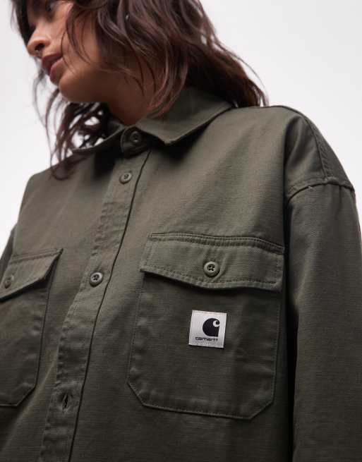 Carhartt WIP kelly utility shirt in green, 3 of 4