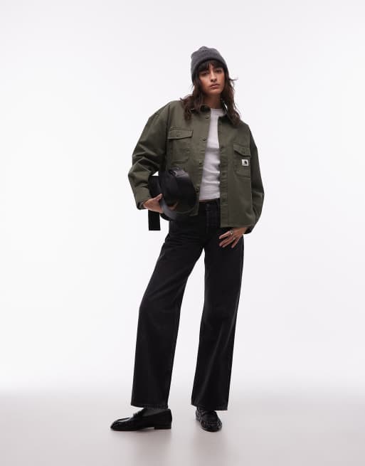 Carhartt WIP kelly utility shirt in green, 4 of 4