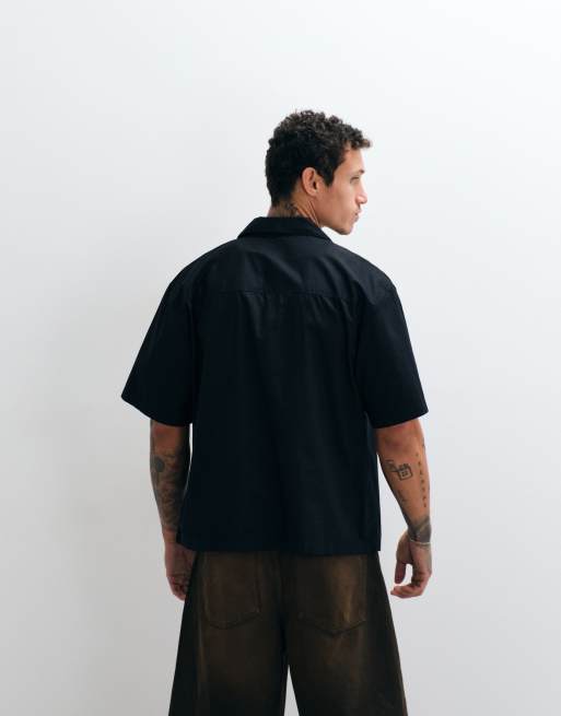Carhartt WIP – Kendry – Svart skjorta med platt krage, 4 av 5