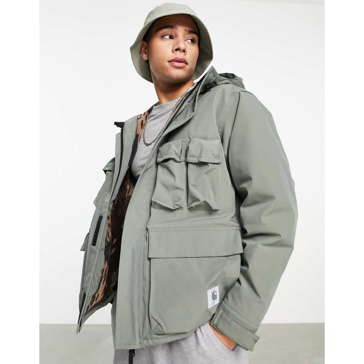 Carhartt WIP kilda fleece lined utility jacket in green | ASOS