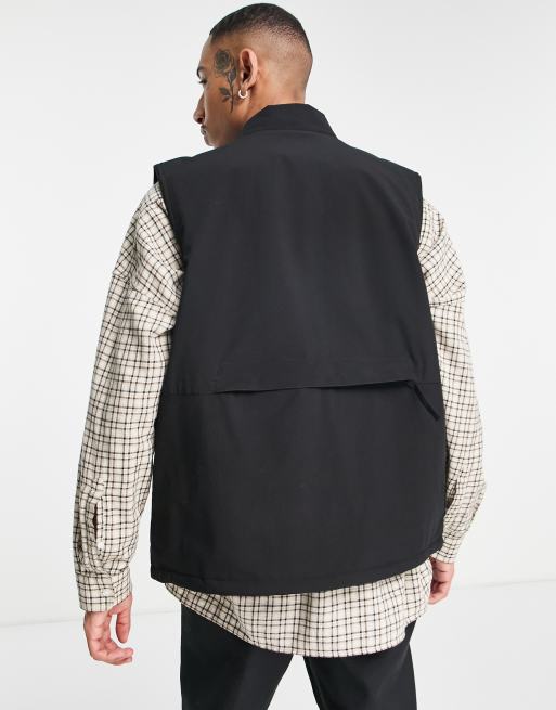 Carhartt WIP kilda fleece lined utility vest in black