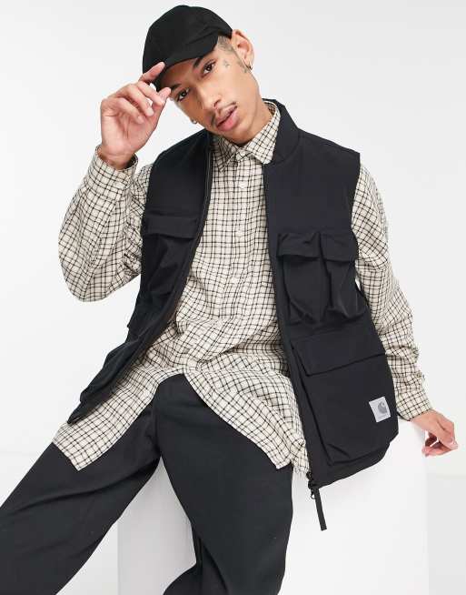 Carhartt WIP - Kilda - Sort utility-vest med fleece-for