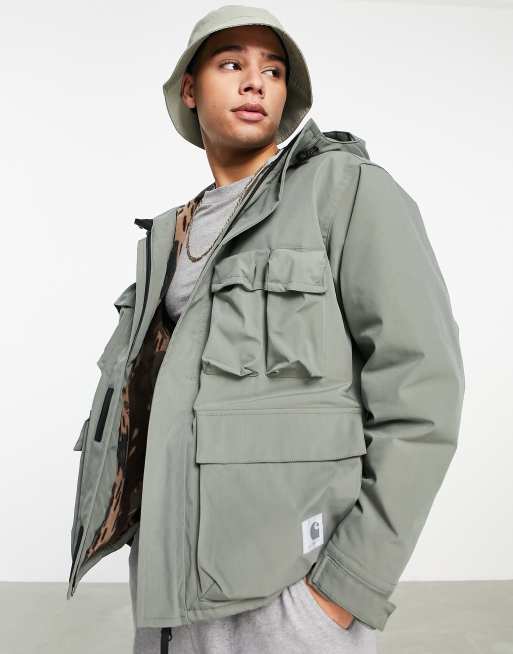 Carhartt WIP – Kilda – Zielona kurtka w stylu roboczym z polarową podszewką