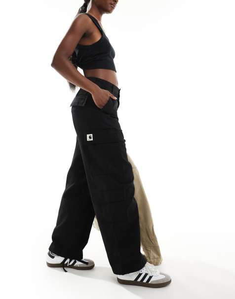 Carhartt WIP kingsley drawstring cuff trousers in black